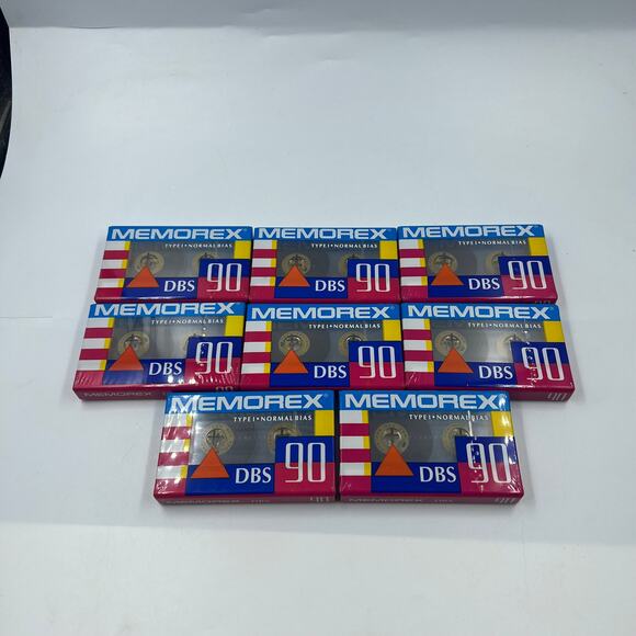NOS Memorex DBS 90 Cassette Tapes SEALED Type 1 Normal Bias 8 Blank Tapes - Picture 3 of 9